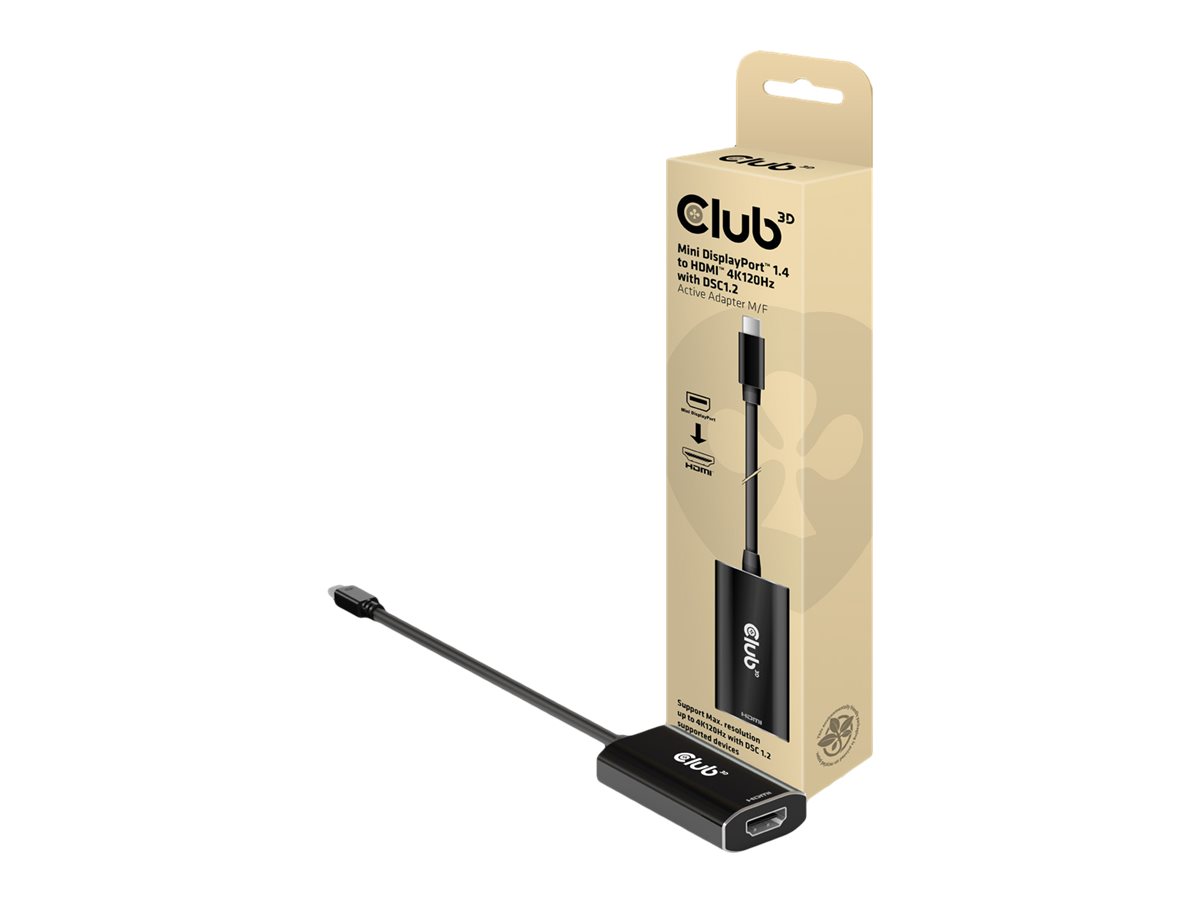 Club 3D CAC-1186 - Adapterkabel - Mini DisplayPort mnnlich zu HDMI weiblich - 15 cm - aktiv, unidirektional, Support von 8K 30 