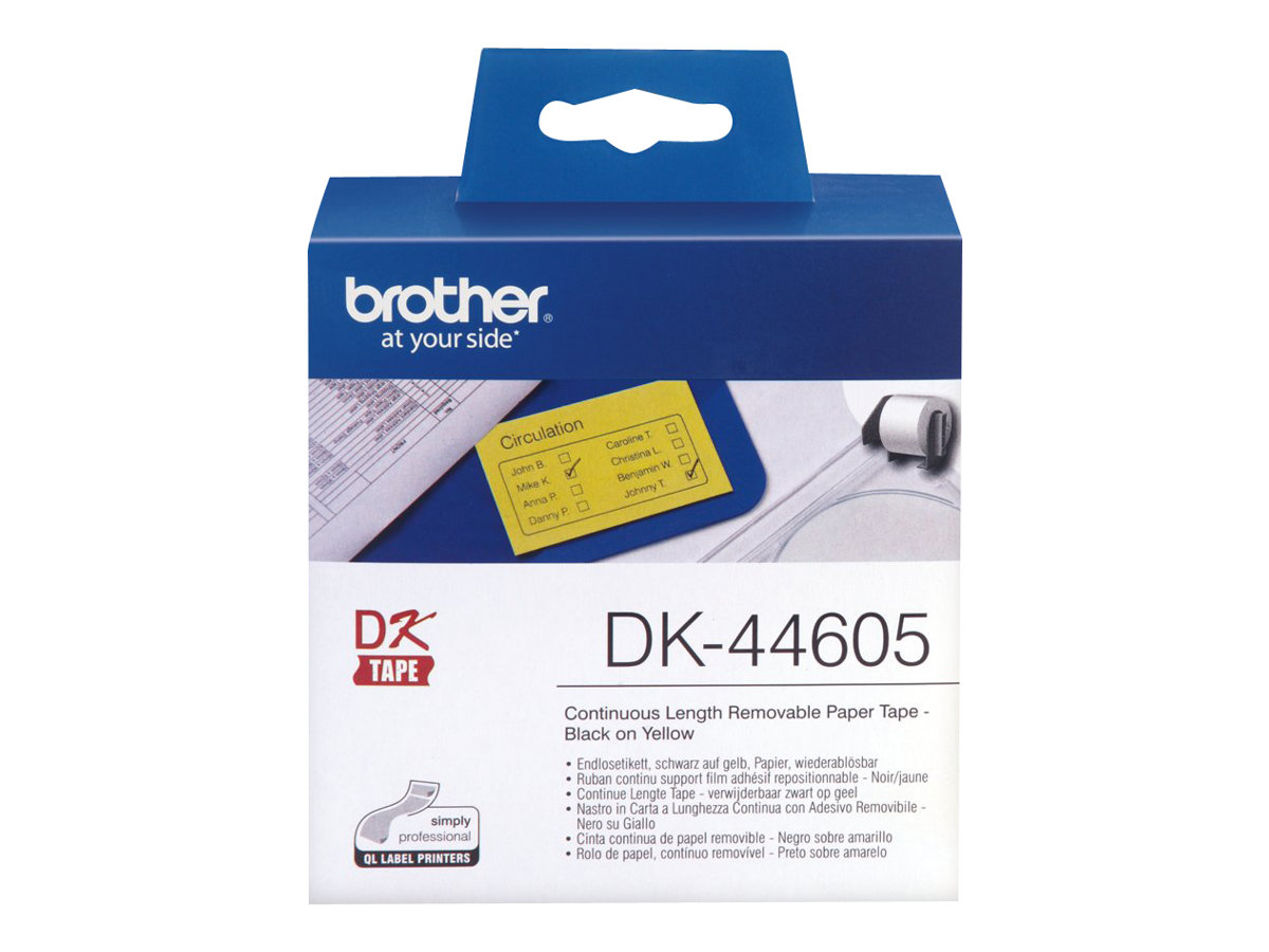Brother DK44605 - Entfernbarer Klebstoff - Gelb - Rolle (6,2 cm x 30,5 m) 1 Rolle(n) Etiketten - fr Brother QL-1050, 1060, 500,