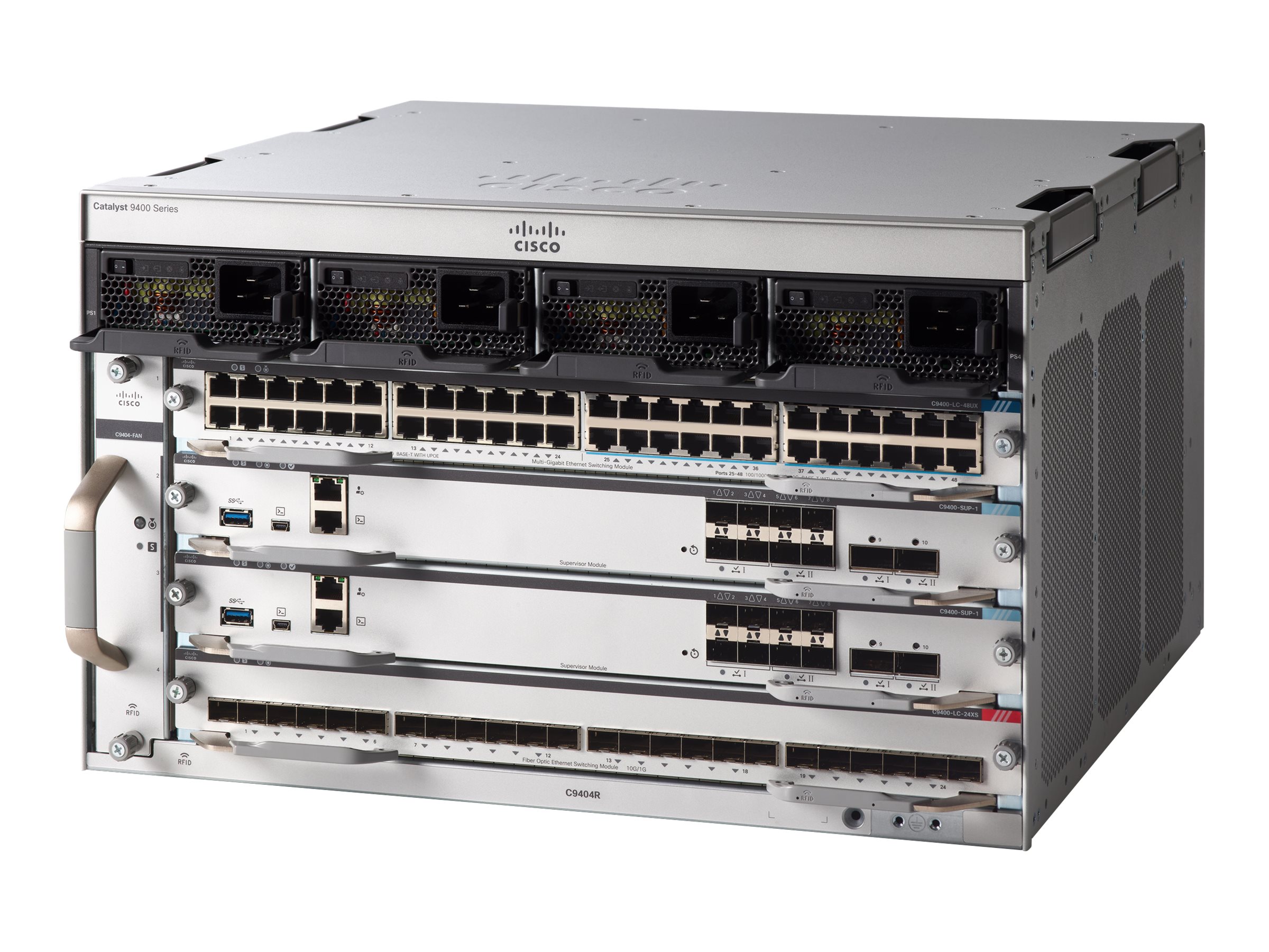 Cisco Catalyst 9404R - Switch - Seite-zu-Seite-Luftstrom - an Rack montierbar
