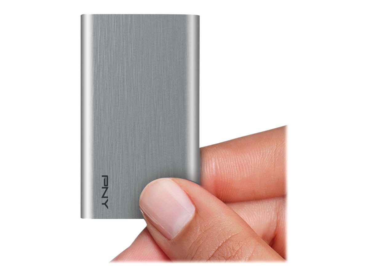 PNY ELITE - SSD - 240 GB - extern (tragbar) - USB 3.1 Gen 1 - Brushed Silver