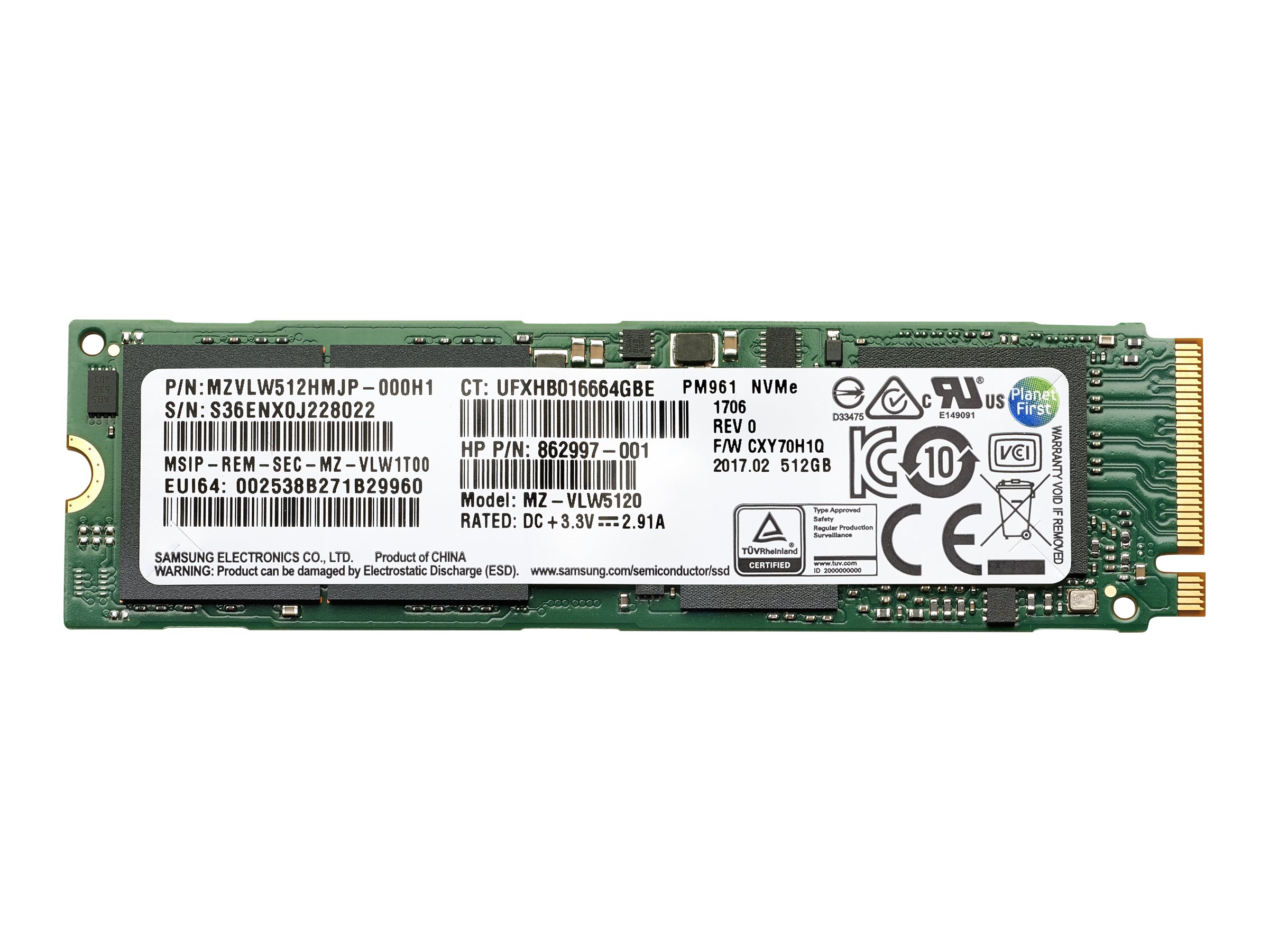 HP - SSD - 512 GB - intern - M.2 2280 - PCIe 4.0 x4 (NVMe)
