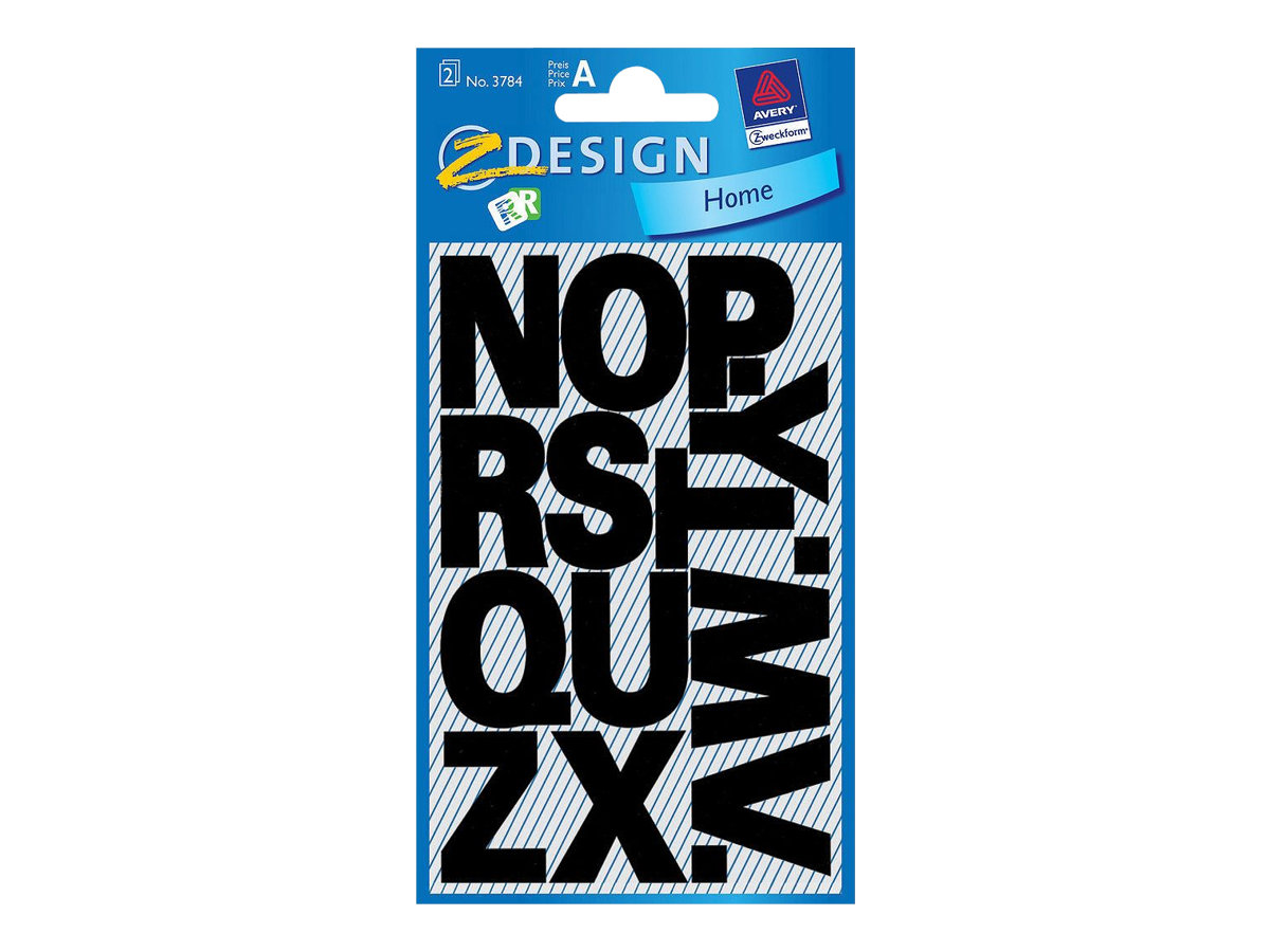 Avery Z-Design - Selbstklebeetikett - vorgedruckt: A-Z - Schwarz (Packung mit 26)