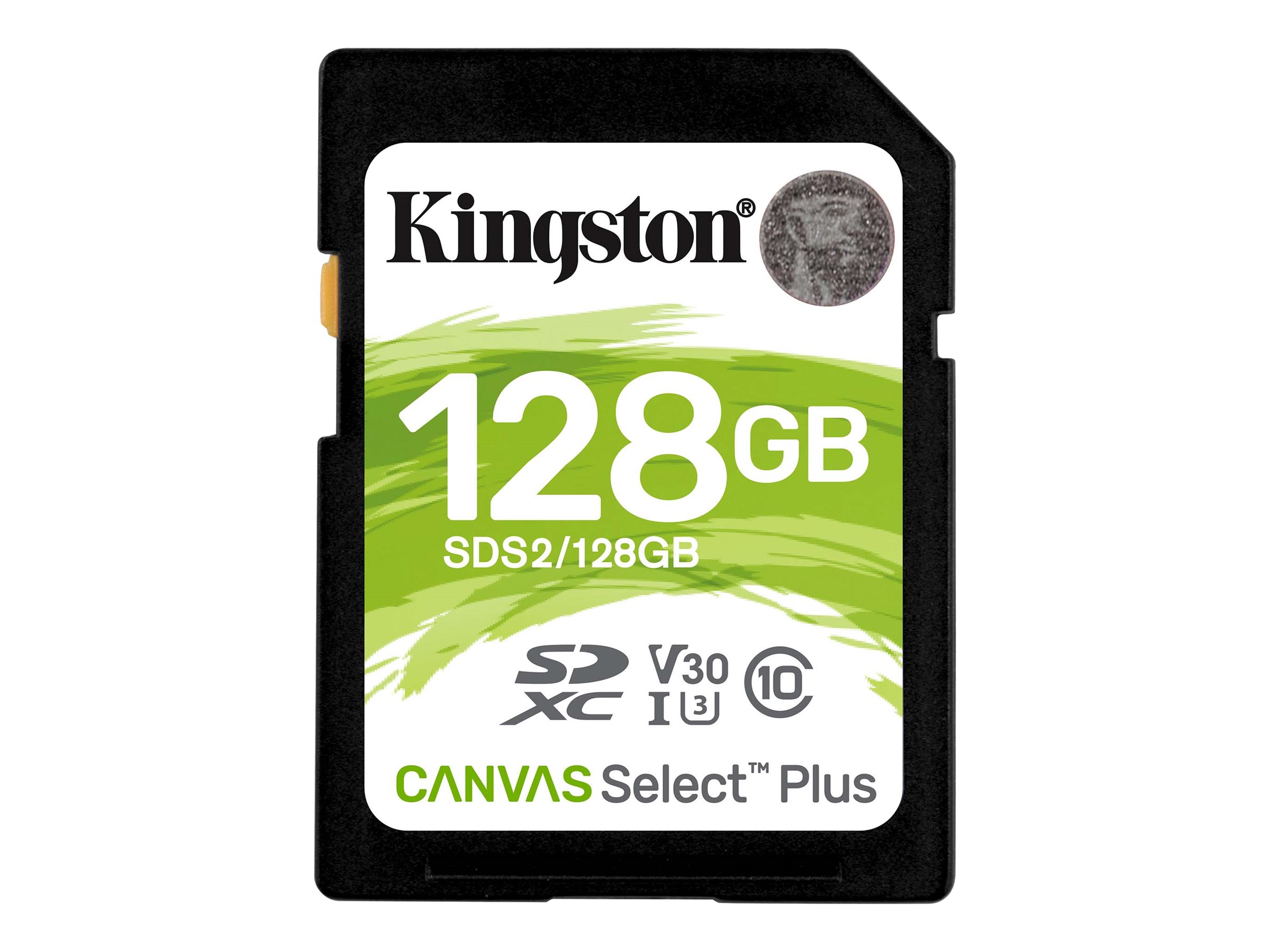 Kingston Canvas Select Plus - Flash-Speicherkarte - 128 GB - Video Class V30 / UHS-I U3 / Class10 - SDXC UHS-I