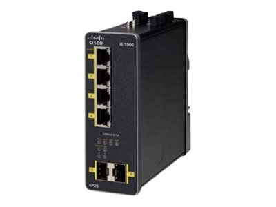 Cisco Industrial Ethernet 1000 Series - Switch - managed - 4 x 10/100/1000 (PoE+) + 2 x 1000Base-X SFP (Uplink) - an DIN-Schiene