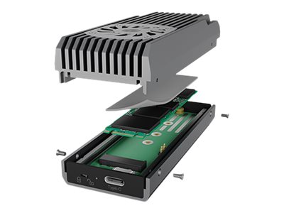 ICY BOX IB-1922MF-C32 - Speichergehuse - M.2 - M.2 NVMe Card / PCIe 3.0 (NVMe) - USB-C - Schwarz, Anthrazit