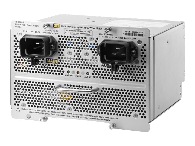 HPE - Netzteil (Plug-In-Modul) - 2750 Watt - Europa - fr HPE Aruba 5406R, 5406R 44, 5406R 8-port, 5412R, 5412R 92