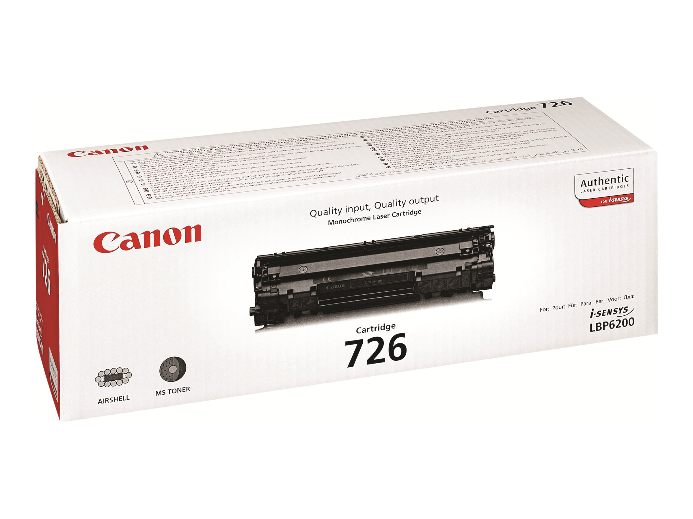 Canon CRG-726 - Schwarz - Original - Tonerpatrone - fr i-SENSYS LBP6200d, LBP6230dw