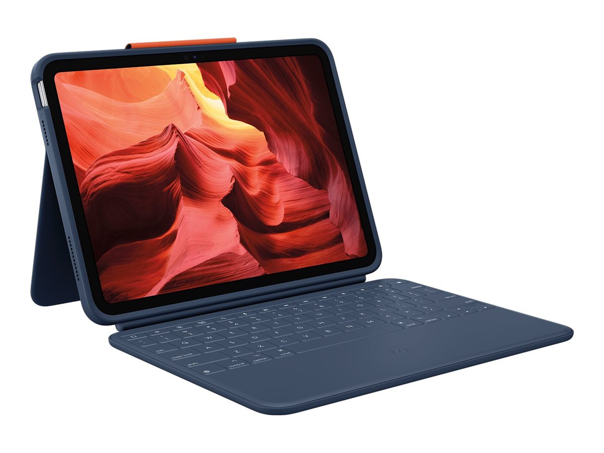 Logitech Rugged Combo 4 - Tastatur und Foliohlle - Apple Smart connector - Classic Blue - fr Apple 10.9-inch iPad (10. Generat