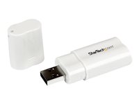 StarTech.com USB Audio Adapter - USB auf Soundkarte in weiss - Soundcard mit USB (Stecker) und 2x 3,5mm Klinke extern - Soundkar