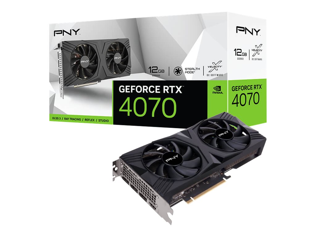 PNY GeForce RTX 4070 12GB - VERTO Dual Fan Edition - Grafikkarten - GeForce RTX 4070 - 12 GB GDDR6X - PCIe 4.0 x16