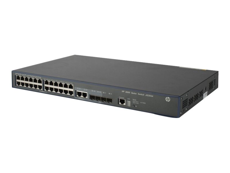 HPE 3600-24 v2 SI Switch - Switch - L4 - managed - 24 x 10/100 + 4 x Gigabit SFP + 2 x Shared 10/100/1000 - an Rack montierbar