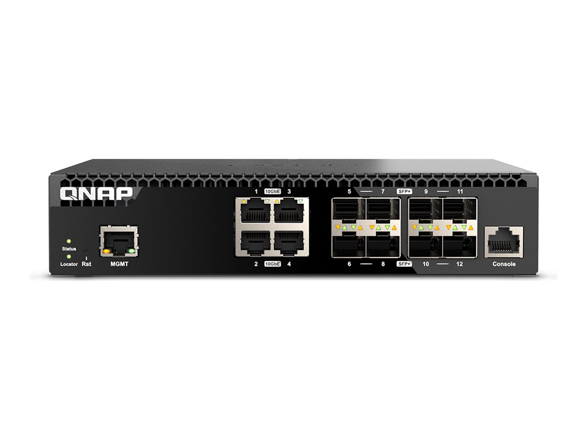 QNAP QSW-M3212R-8S4T - Switch - managed - 4 x 100/1000/2.5G/5G/10GBase-T + 8 x 10Gb Ethernet SFP+ - an Rack montierbar