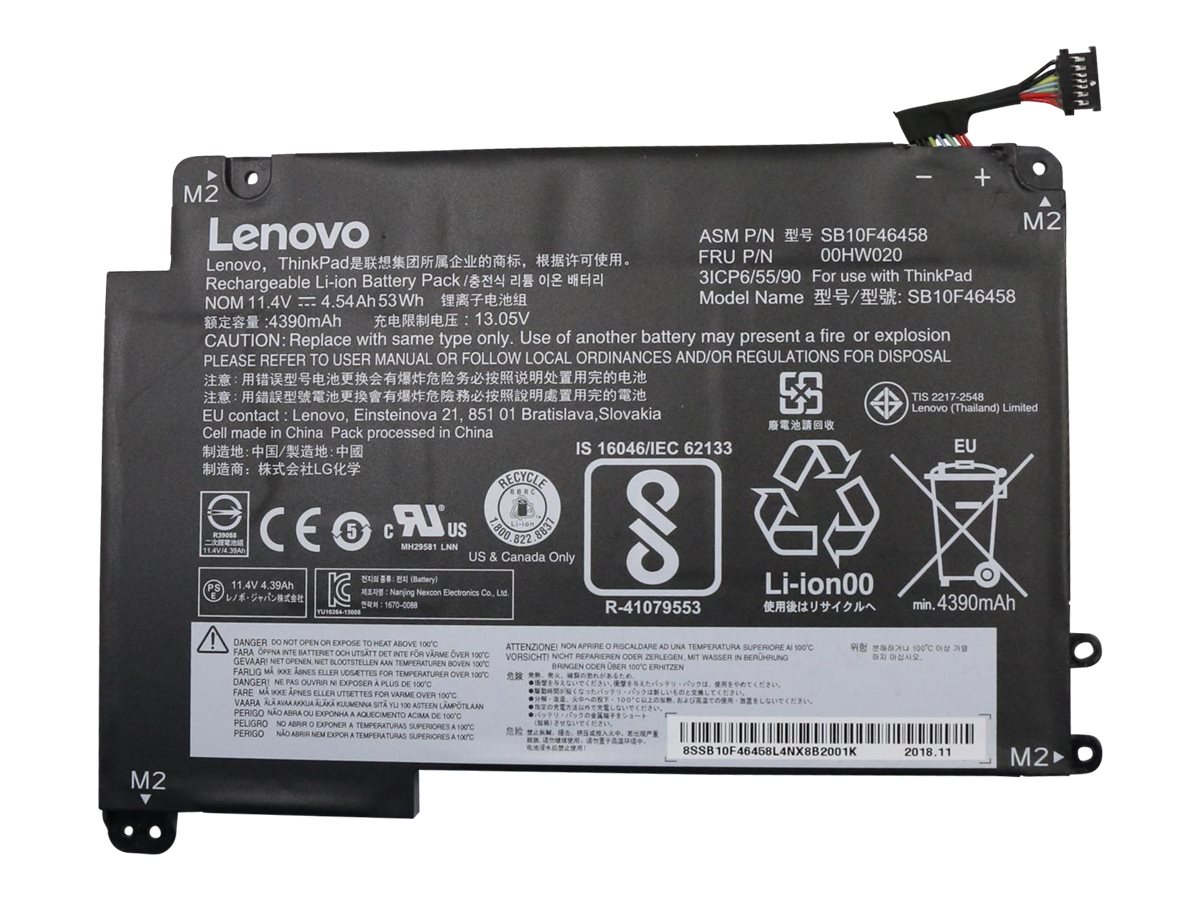 Lenovo ThinkPad - Laptop-Batterie - Lithium-Ionen - 3 Zellen - 4540 mAh - 53 Wh