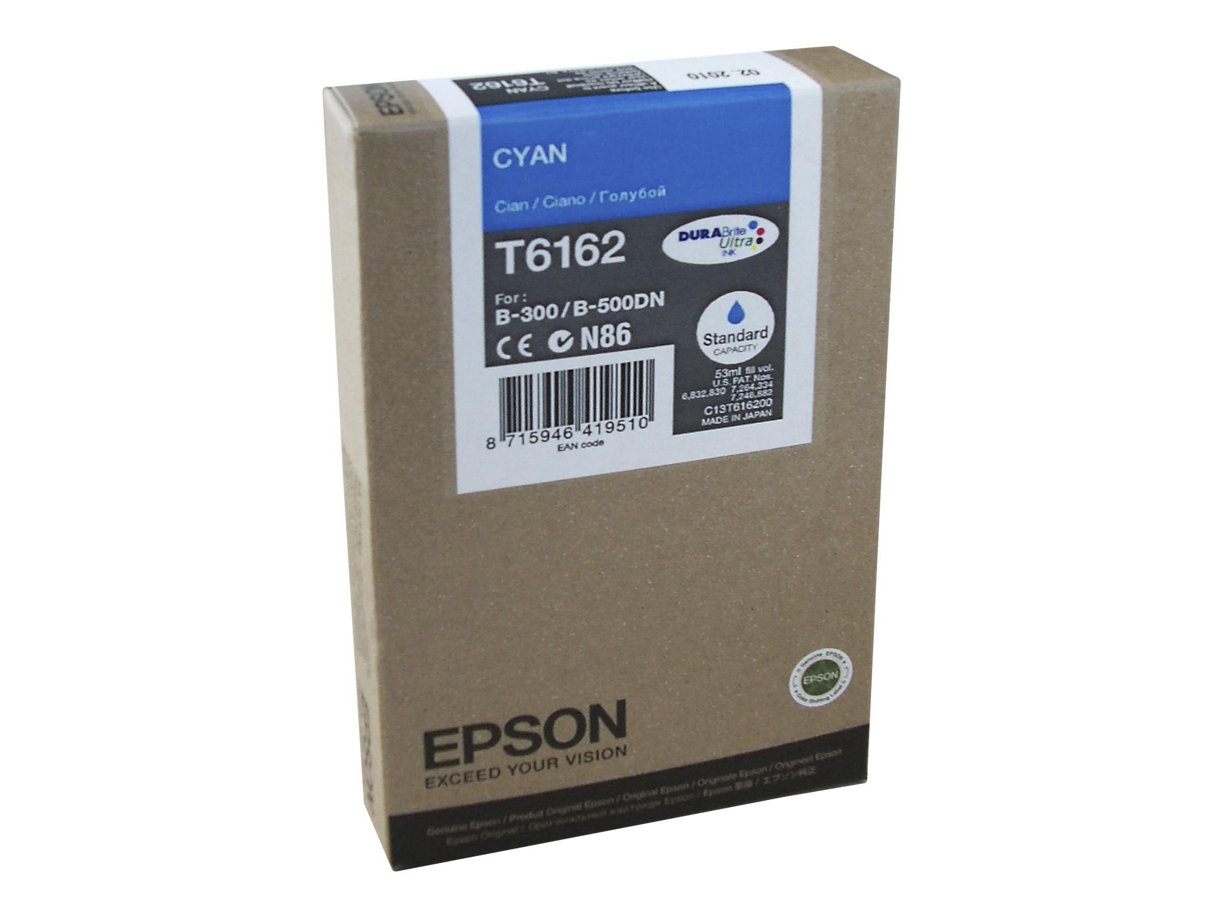 Epson T6162 - 53 ml - Cyan - original - Tintenpatrone - fr B 300, 310N, 500DN, 510DN