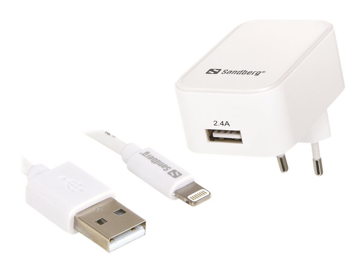 Sandberg - Netzteil - 2.4 A (USB) - auf Kabel: Lightning