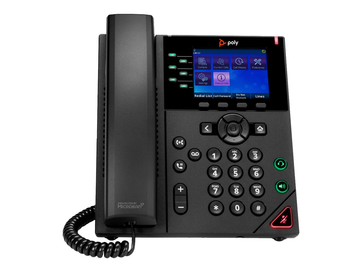 Poly VVX 350 - VoIP-Telefon - dreiweg Anruffunktion - SIP, SDP - 6 Leitungen - 24 Leitungen
