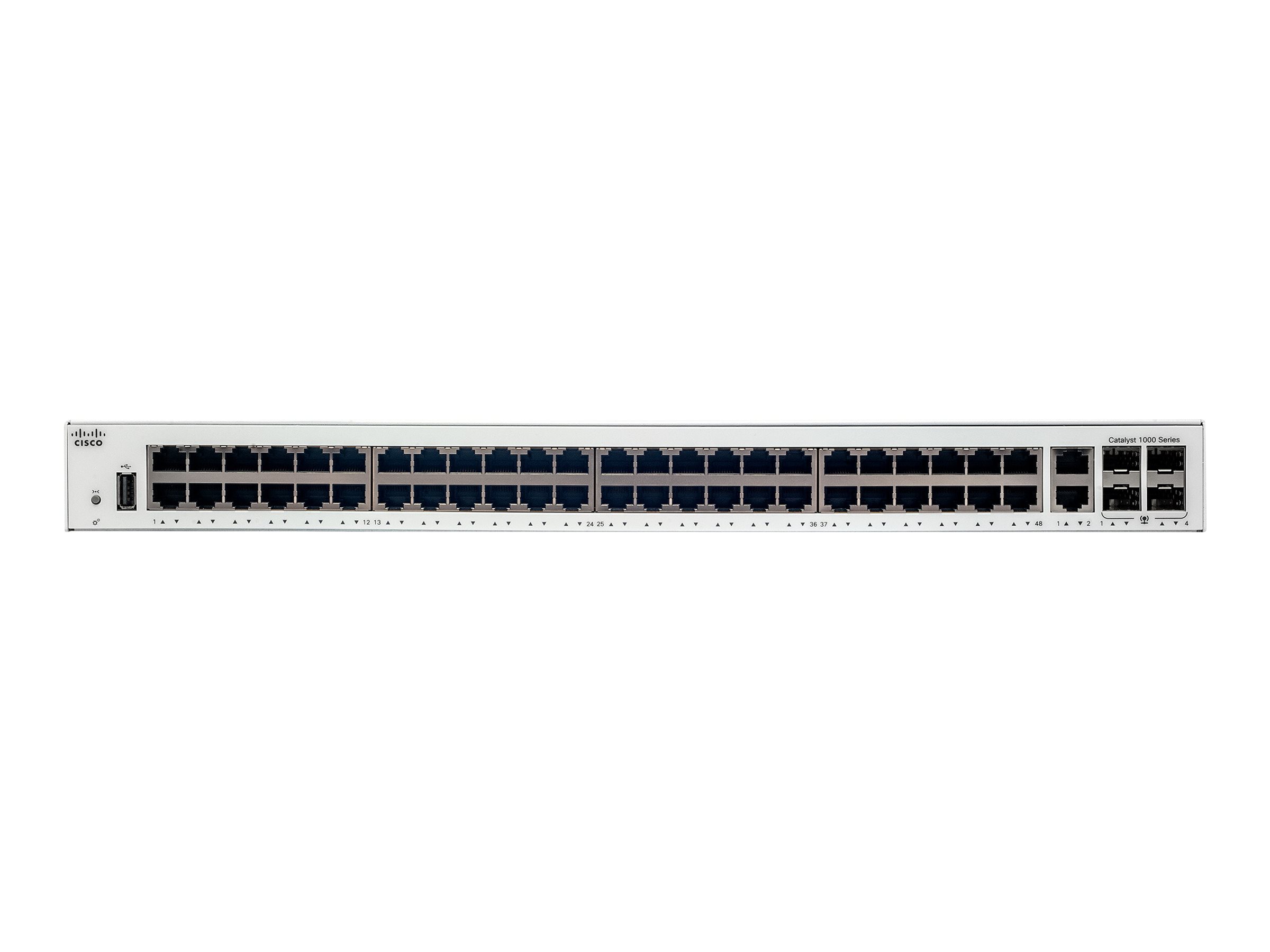Cisco Catalyst 1000-48T-4G-L - Switch - managed - 48 x 10/100/1000 + 4 x Gigabit SFP (Uplink) - an Rack montierbar