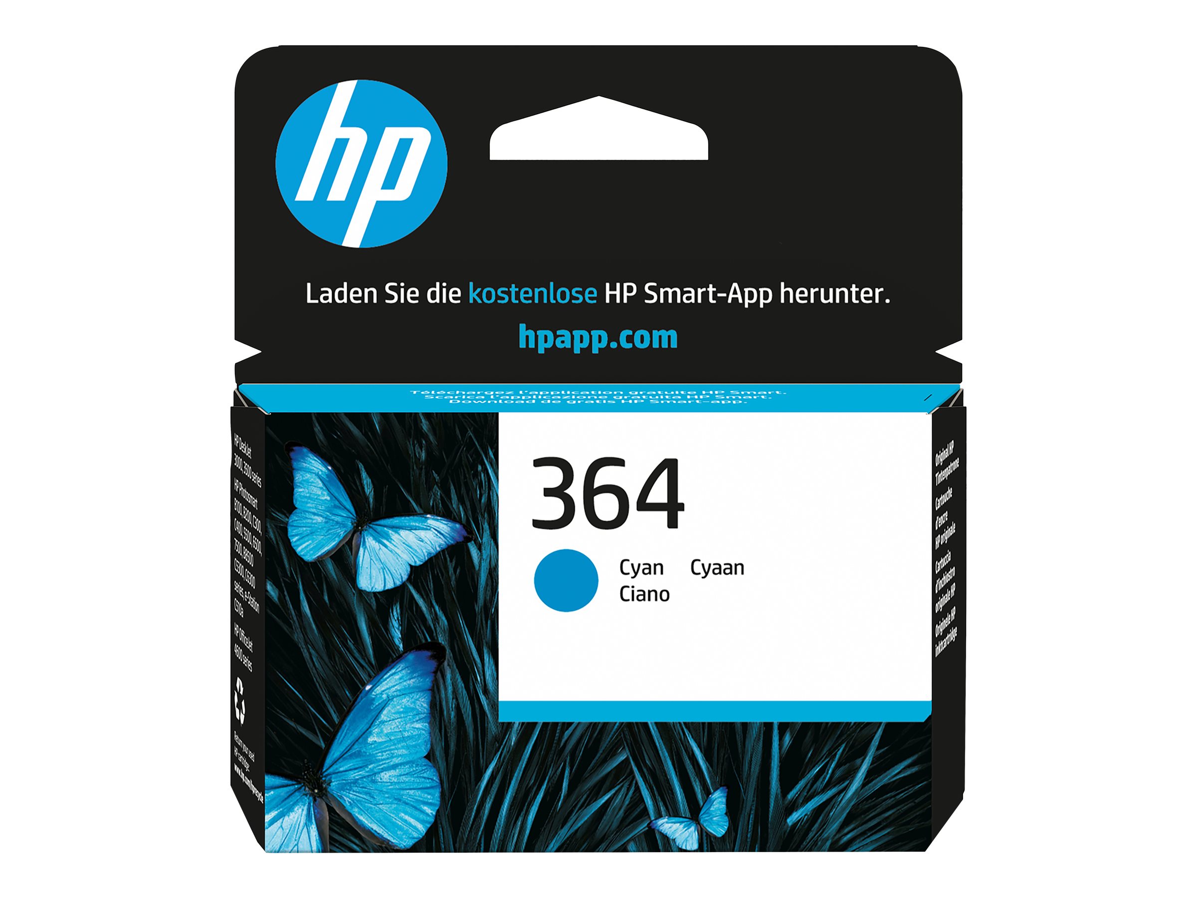 HP 364 - 3 ml - Cyan - original - Tintenpatrone - fr Deskjet 35XX; Photosmart 55XX, 55XX B111, 65XX, 7510 C311, 7520, Wireless 