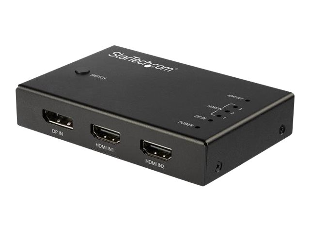 StarTech.com 4 Port HDMI Video Switch - 3x HDMI & 1x DisplayPort - 4K 60Hz - Video/Audio-Schalter - 3 x HDMI + 1 x DisplayPort -