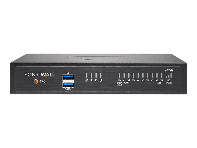 SonicWall TZ470 - Essential Edition - Sicherheitsgerät - GigE, 2.5 GigE - onicWALL Secure Upgrade Plus Programm (2 Jahre Option)