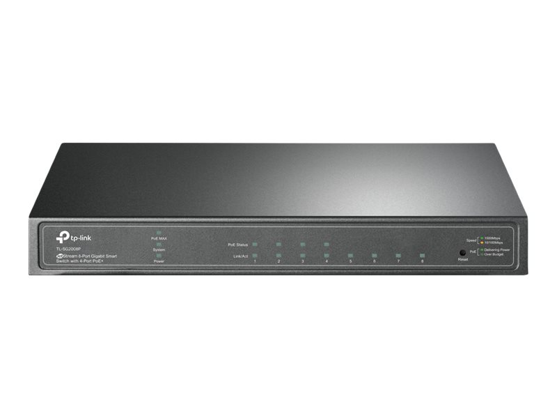 TP-Link JetStream TL-SG2008P V3 - Switch - Smart - 4 x 10/100/1000 + 4 x 10/100/1000 (PoE+) - Desktop, wandmontierbar - PoE+ (62