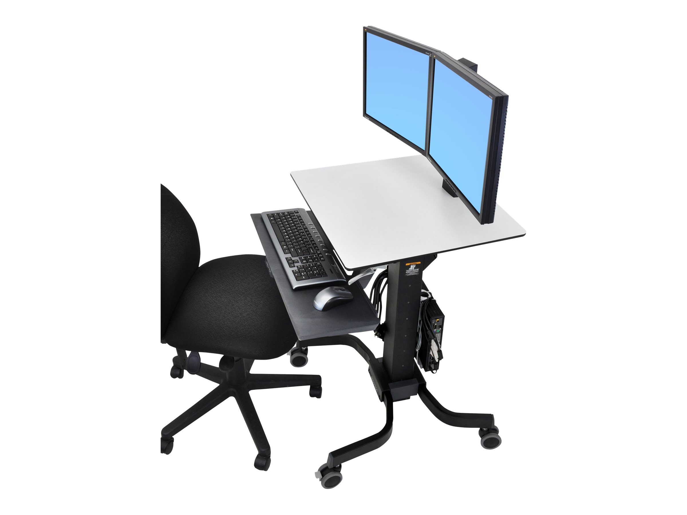 Ergotron WorkFit-C Dual - Sitz-/Steh-Arbeitsplatz - mobil - rechteckig - Grau - Schwarz Basis