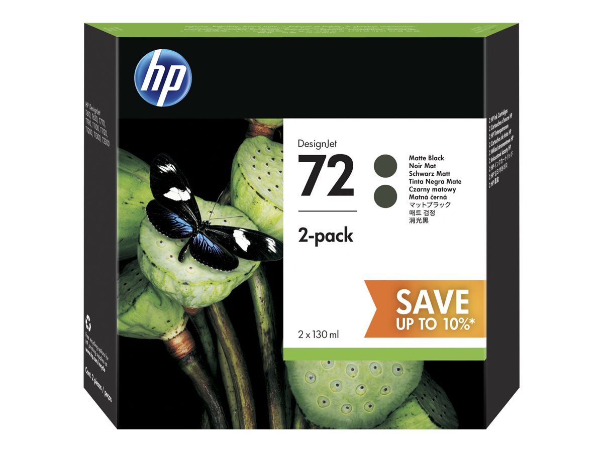 HP 72 - 2er-Pack - 130 ml - mit hoher Kapazitt - mattschwarz - original