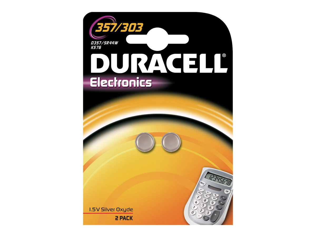 Duracell Electronics 357H - Batterie 2 x SR44 - Silberoxid - 190 mAh