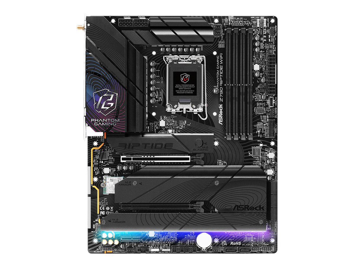 ASRock Phantom Gaming Z790 Riptide WiFi - Motherboard - ATX - LGA1700-Sockel - Z790 Chipsatz - USB 3.2 Gen 1, USB 3.2 Gen 2, USB