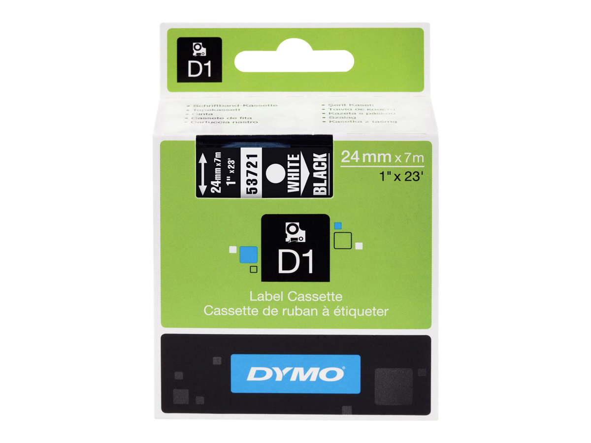 DYMO D1 - Selbstklebend - Weiss auf Schwarz - Rolle (2,4 cm x 7 m) 1 Kassette(n) Etikettenband - fr LabelMANAGER 500TS, PnP