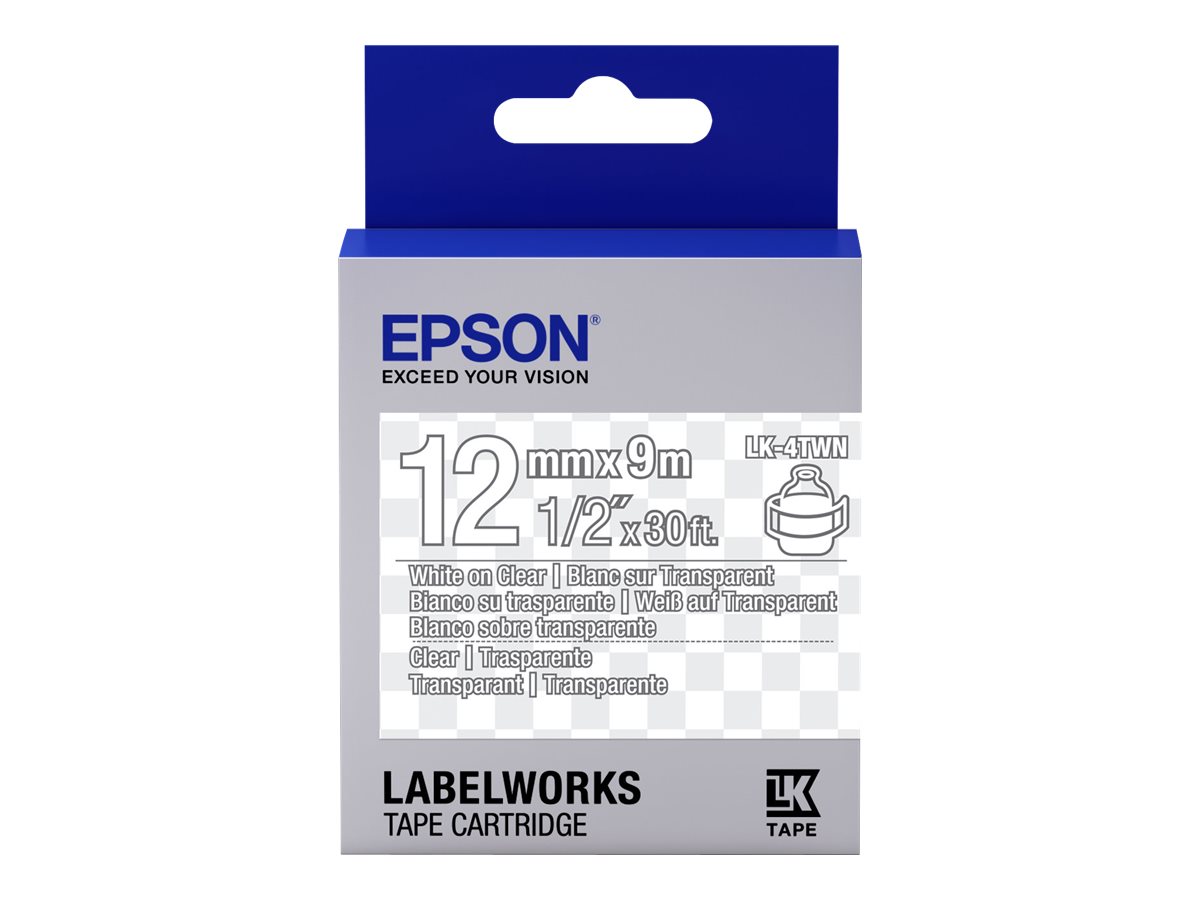 Epson LabelWorks LK-4TWN - White on TranErsatzteilnt - Rolle (1,2 cm x 2,9 m) 1 Kassette(n) Etikettenband - fr LabelWorks LW-10