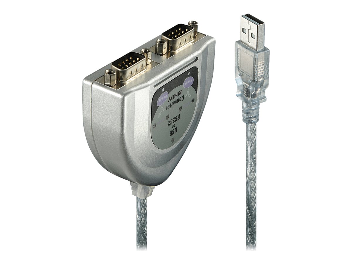 Lindy USB-Seriell-Konverter - Serieller Adapter - USB - RS-232 x 2