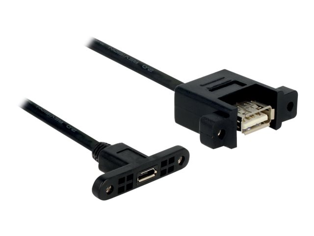 Delock - USB-Adapter - Micro-USB Typ B (W) zu USB (W) - USB 2.0 - 25 cm - Schwarz