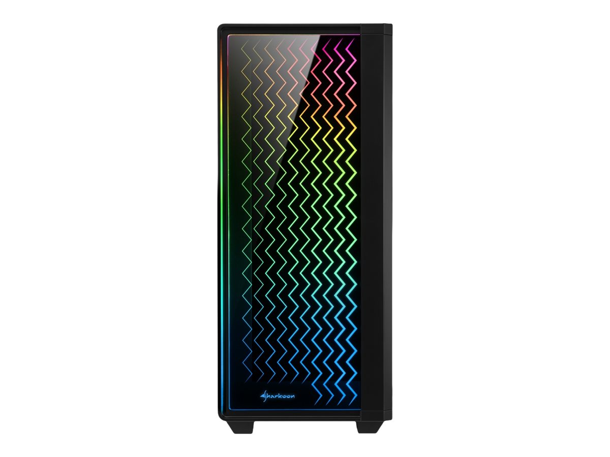 Sharkoon RGB LIT 200 - Tower - ATX - windowed side panel (tempered glass) - ohne Netzteil - USB/Audio