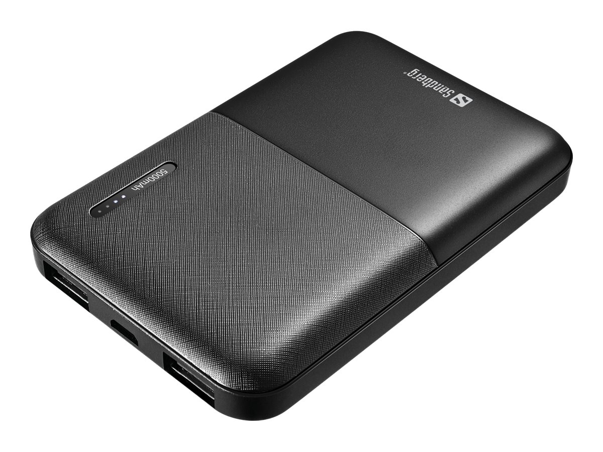 Sandberg Saver PowerBank - Powerbank - 5000 mAh - 2.4 A - 2 Ausgabeanschlussstellen (USB)