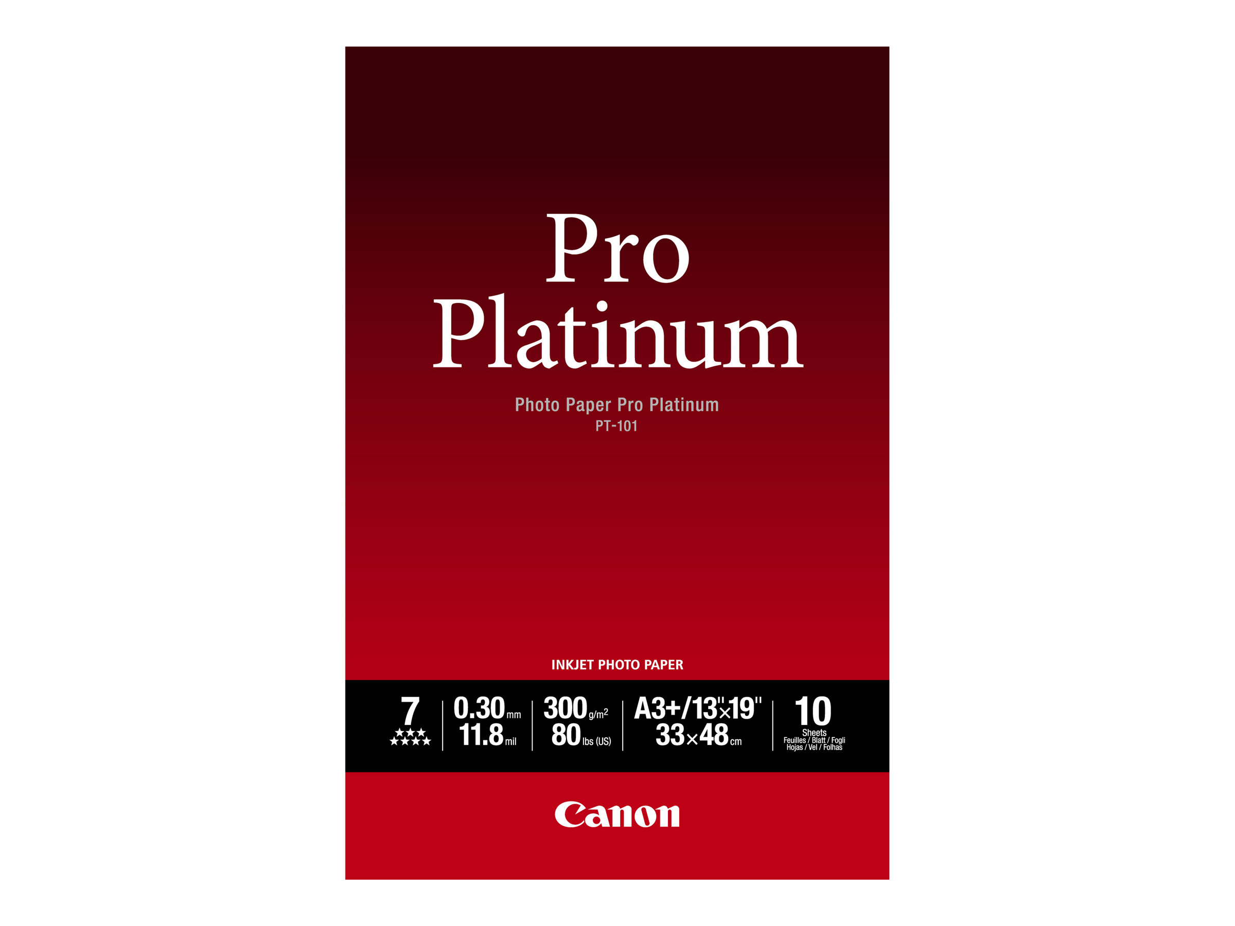 Canon Photo Paper Pro Platinum - A3 plus (329 x 423 mm) - 300 g/m - 10 Blatt Fotopapier - fr PIXMA iP8720, IX6820, PRO-1, PRO-
