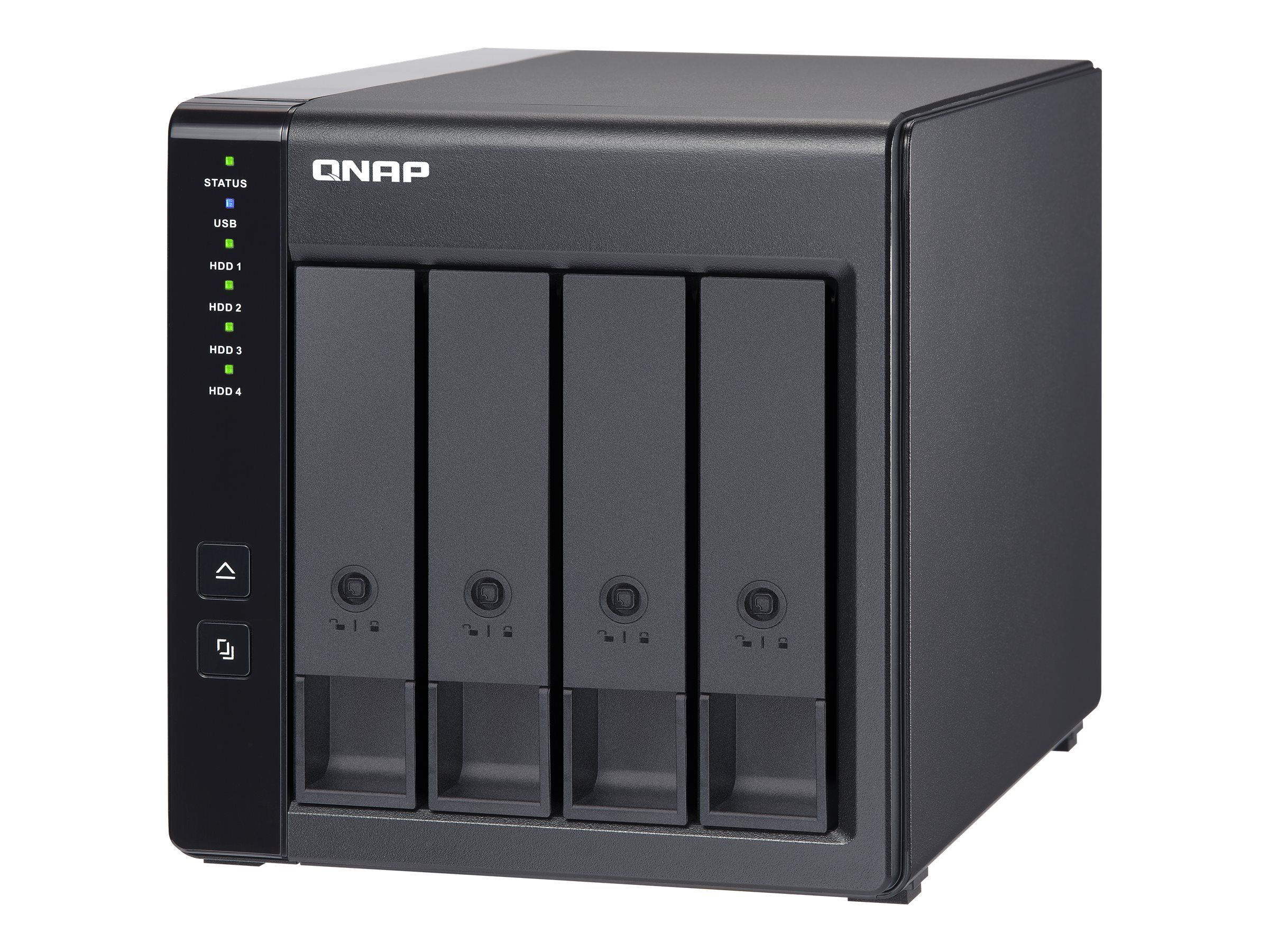 QNAP TR-004 - Festplatten-Array - 0 TB - 4 Schchte (SATA-300) - USB 3.2 Gen 1 (extern)