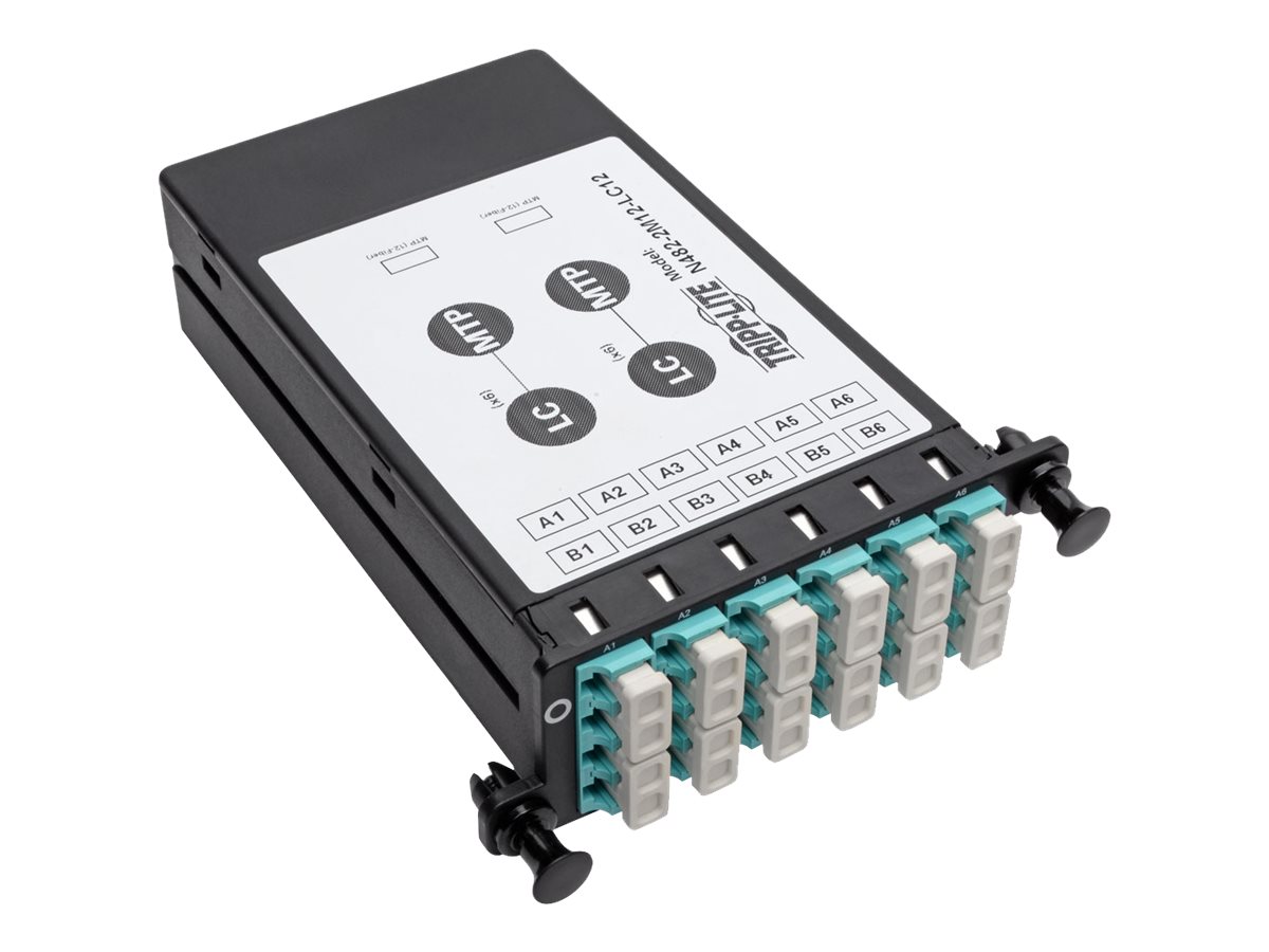 Tripp Lite 12-Fiber Patch Panel 2 MTP/MPO to 12 LC 10Gb Breakout Cassette - Breakout-Box - LC x 12 - Schwarz