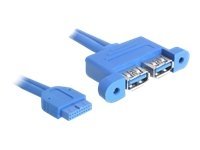 Delock USB 3.0 Pin Header - USB-Kabel intern auf extern - 19-poliger USB 3.0 Kopf (W) zu USB Typ A (W) - 45 cm - Blau