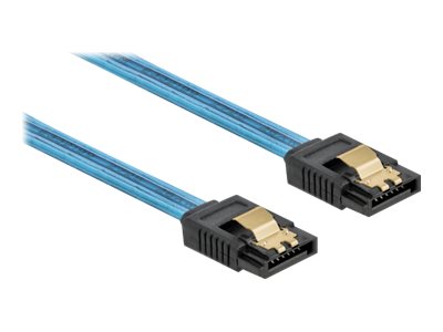 Delock SATA 6 Gb/s Cable UV glow effect - SATA-Kabel - Serial ATA 150/300/600 - SATA zu SATA - 30 cm - Blau