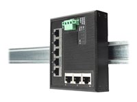 DIGITUS Industrial Gigabit Flat Switch - Erweiterter Temperaturbereich - Switch - 5 x 10/100/1000 - an DIN-Schiene montierbar, w