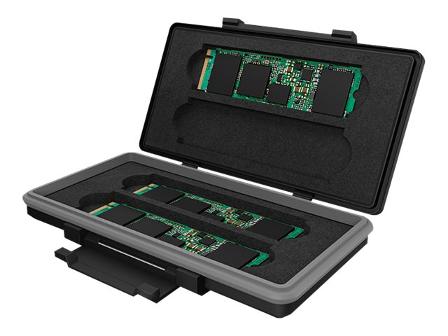 ICY BOX IB-AC620-M2 - Schutzhlle fr SSD-Laufwerk - Kapazitt: 4 x 2280 M.2 SSDs - Grau, Schwarz