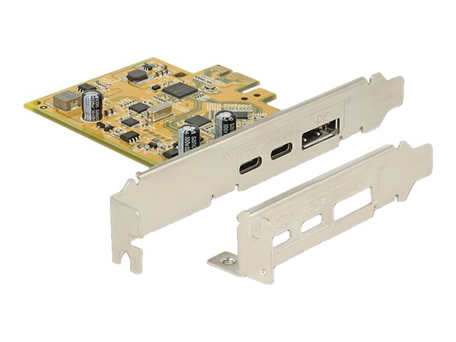 DeLock PCI Express Card > 1 x external USB Type-C 3.1 female + 1 x external USB Type-C 3.1 (DP Alt Mode) female - USB-Adapter - 