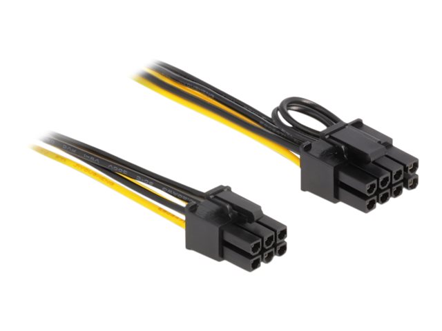 Delock - Stromkabel - 6-poliges PCIe Power (M) zu 8-poliger PCIe Power (M) - 50 cm