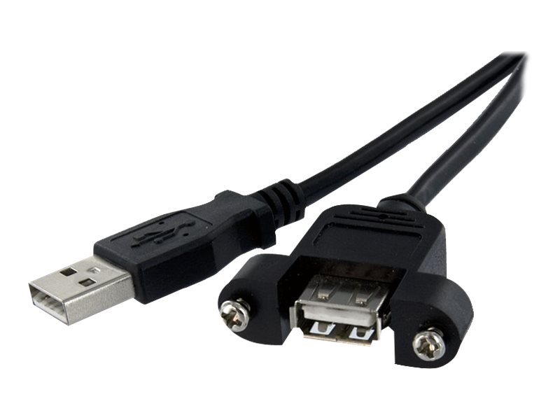 StarTech.com 30cm USB A auf A Blendenmontage Kabel - Bu/St - USB-Verlngerungskabel - USB (M) zu USB (W) - USB 2.0 - 30 cm