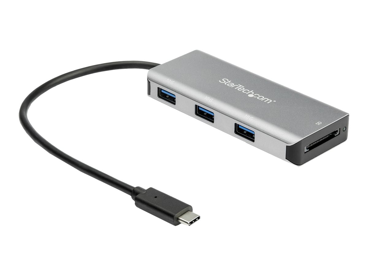 StarTech.com HB31C3ASDMB 3-Port USB-C-Hub (10 Gbit/s, mit SD-Kartenleser und 25cm Hostkabel, 3x USB-A - Hub - 1 x USB-C + 3 x US