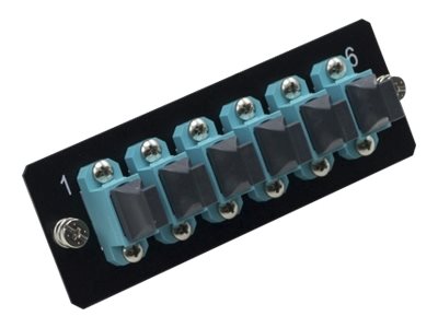 Schneider Actassi - Glasfaser-Adapterplatine - Vorderseite - MTP X 6 - Schwarz, RAL 9005 - 1U