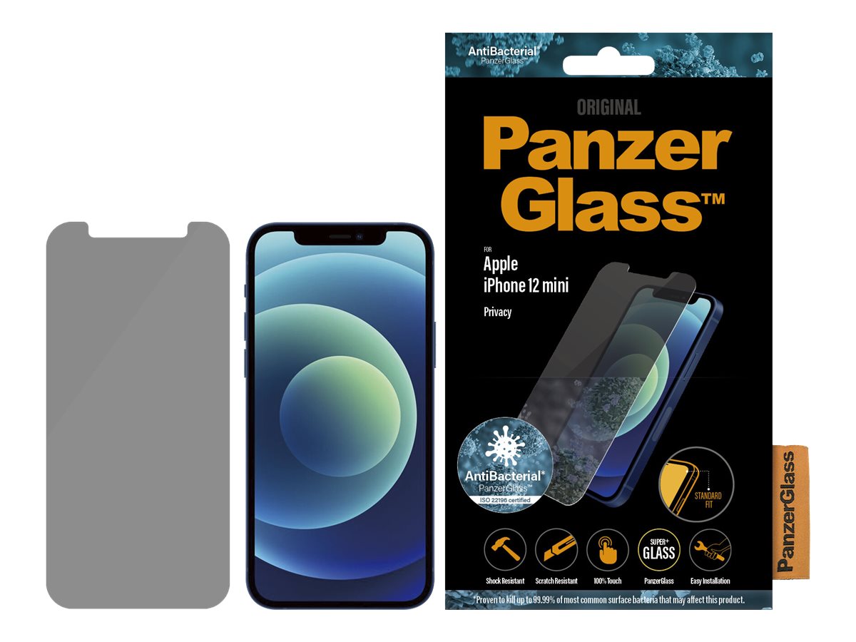 PanzerGlass Privacy - Bildschirmschutz für Handy - Glas - mit Sichtschutzfilter - kristallklar - für Apple iPhone 12 mini