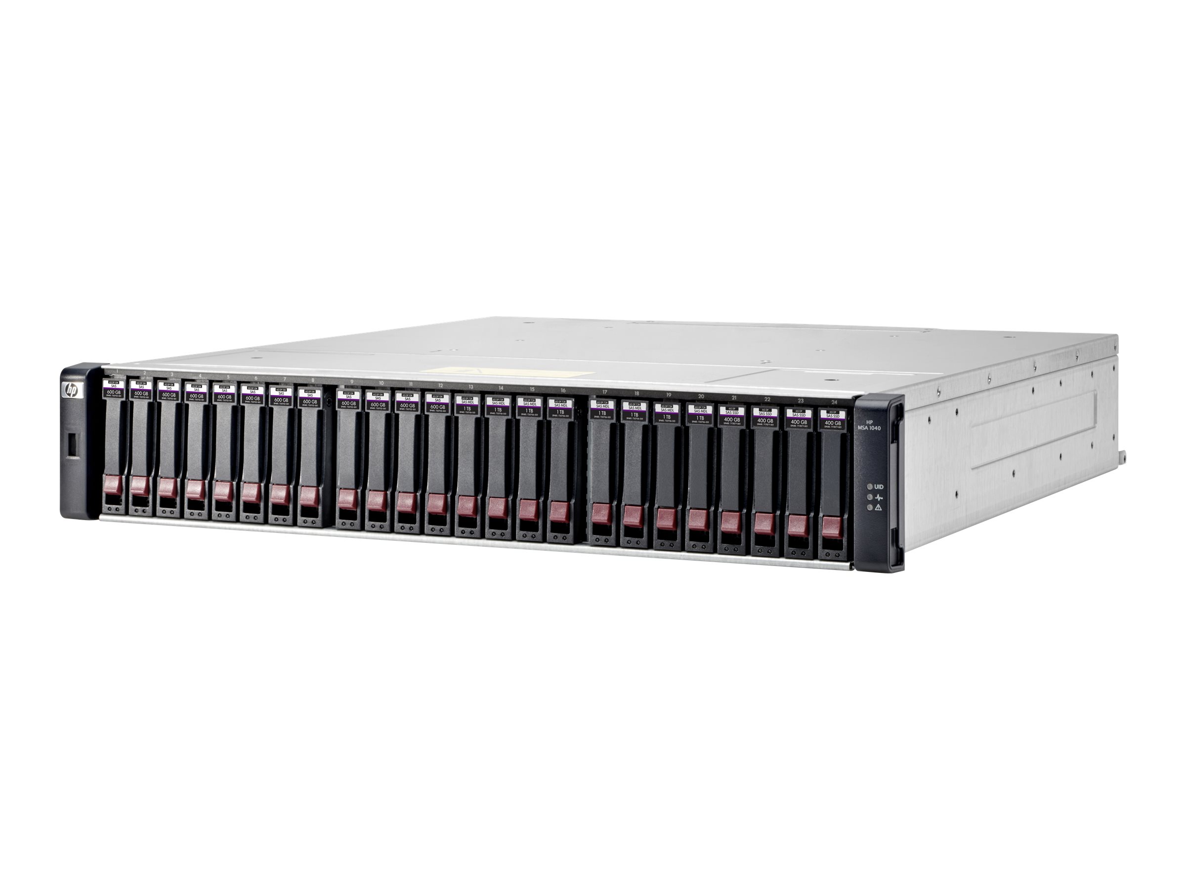 HPE Modular Smart Array 1040 Dual Controller SFF Bundle - Festplatten-Array - 2.4 TB - 24 Schchte (SAS-3) - HDD 600 GB x 4 - 8G