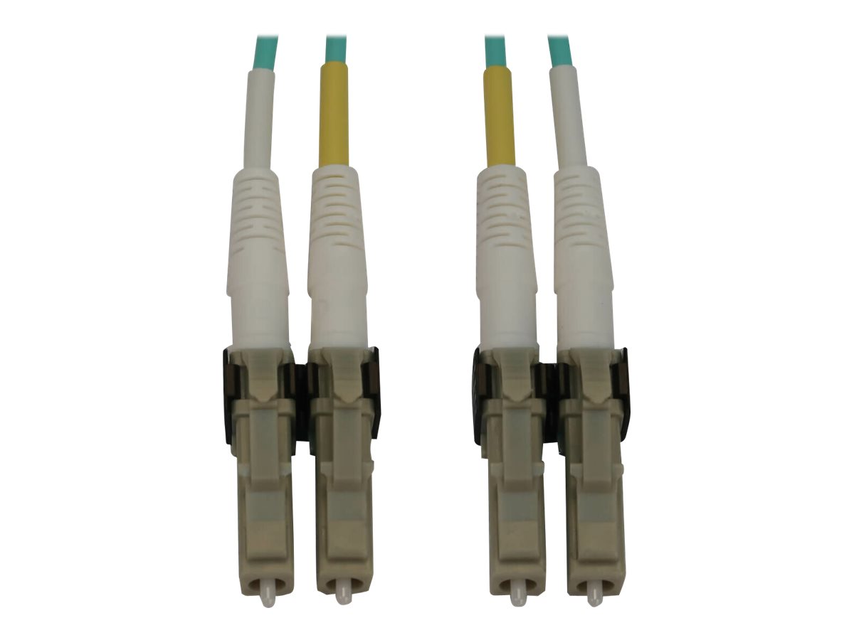 Eaton Tripp Lite Series 400G Multimode 50/125 OM3 Switchable Fiber Optic Cable (Duplex LC-PC M/M), LSZH, Aqua, 4 m (13.1 ft.) - 